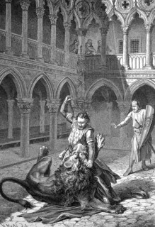 Margrave Wiprecht von Groitzsch, called the Elder, 1050, 1124, fights a lion in Rome, Historical,