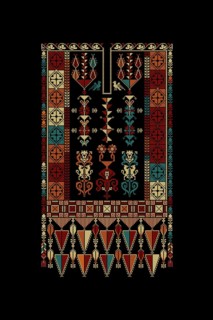 Embroidery vector Tatreez template, Palestinian fashion neck ornament