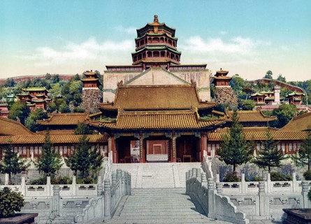The Summer Palace, Main buildings, Beijing, China, 1890, Historic, digitally restored reproduction
