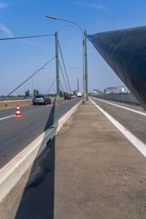 The Theodor-Heuss-Bridge, Rhine crossing, cable-stayed bridge, first road bridge of the so-called