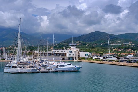 Sailing ships, Marina di Loano, Loano, Riviera di Ponente, Liguria, Italy, Europe