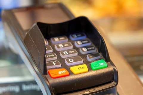 Close-up of a card reader