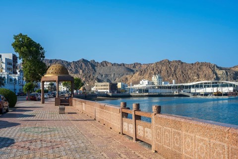 Mutrah Corniche, Promenade at the harbour, Matrah, Muscat, Oman, Asia