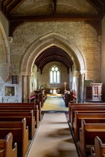 Interior village parish church of the Holy Cross, Wilcot, Pewsey, Wiltshire, England, UK
