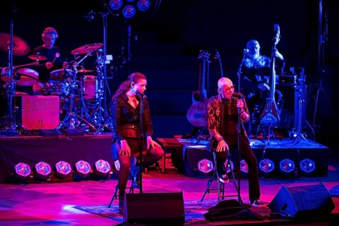 Julia Neigel and Toni Krahl, singers from Silly live on elektroAKUSTIK Tour in the sold-out Berlin