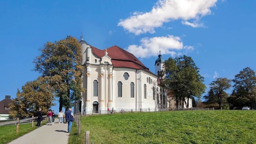 Pilgrimage church, Wieskirche, Steingaden, Romantic Road, Pfaffenwinkel, Upper Bavaria, Bavaria,