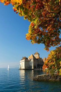 Chillon Castle, Lake Geneva, Switzerland, Europe
