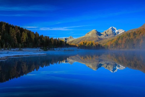 Lej da Staz, Upper Engadine, Grisons, Switzerland, Europe