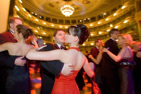 Semperoper Ball in Dresden For the Opera Ball in Dresden, the auditorium and stage of the