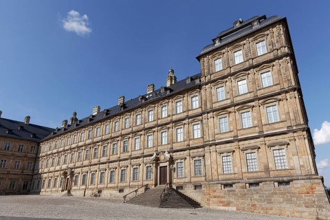 New Residence, Baroque Wing on Cathedral Square, Bamberg, Upper Franconia, Bavaria, Germany, Europe