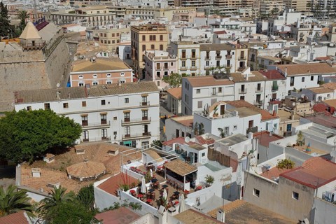 Old Town houses, Eivissa, Ibiza Town, Ibiza, Balearic Islands, Spain, Europe