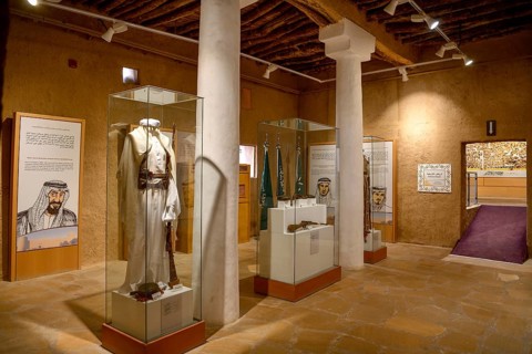 Exhibition space in the Al Masmak Fort, historic fortress from 1865, in the old city of Riyadh,