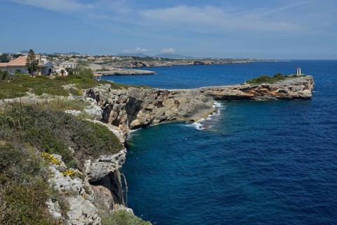 Rocky coast, near Porto Cristo, Morro de Sa Carabassa, Majorca, Balearic Islands, Spain, Europe