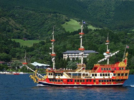 Excursion ship, Lake Ashinoko, near Hakone, Japan, Asia