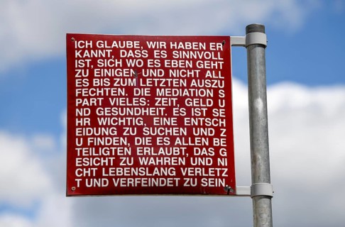 Sign, Square of the Fundamental Rights, Karlsruhe, Baden-Württemberg, Germany, Europe