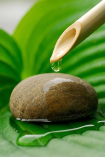Water dripping on stone