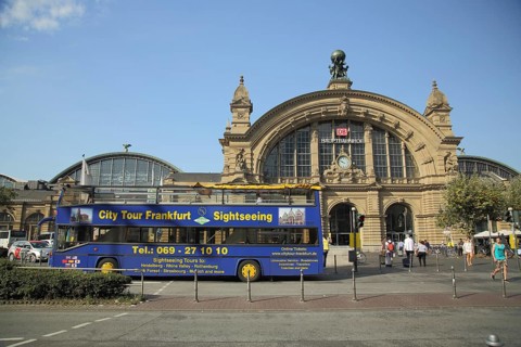 Building from the main station with City Tour Sightseeing Bus, Omnibus, Tourist, City Tour, City,