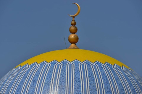 Dome of the Great Mosque of Taqah, Dhofar Region, Orient, Oman, Asia