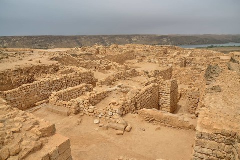 Excavation field of Sumhuram, near Taqah, Dhofar Region, Orient, Oman, Asia