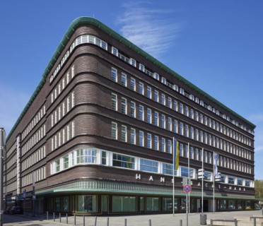 Hans-Sachs-Haus town hall by architect Alfred fisherman in the brick expressionist style in
