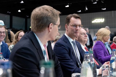 Berlin, Germany, 6 May 2024: Hendrik Wüst, Minister-President of North Rhine-Westphalia, at the