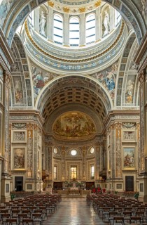 Interior of Basilica of Sant'Andrea, Mantua, Mantova, Italy, Europe