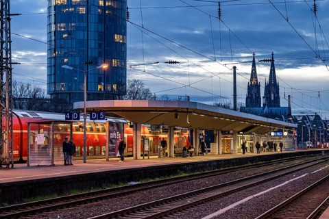 Cologne Trade Fair Centre/Deutz, Platform, Cologne Cathedral, Cologne, North Rhine-Westphalia,