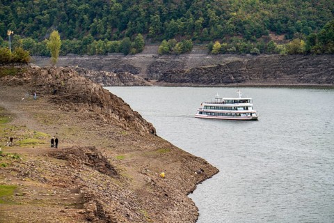 The Edersee, near Waldeck, the third largest reservoir in Germany, currently has only just under