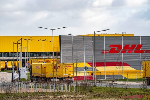 DHL Logistik Zentrum am O-Werk, former administration building of the Opel plant in Bochum, part of