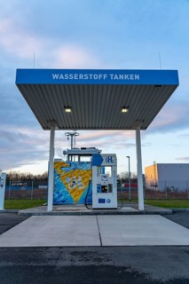 Hydrogen filling station, at the Hertern hydrogen competence centre, h2Herten, on the site of the