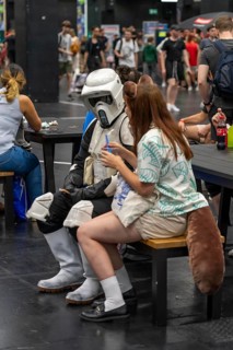 Gamescom, world's largest trade fair for video and computer games, game character actor, Super