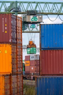 Port of Dortmund, Container Terminal Dortmund CTD, trimodal terminal, transport by rail, road and