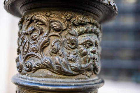 Head, artistic forging, country house, Graz, Styria, Austria, Europe