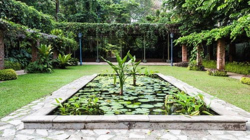 Decorative pond in the Botanic Garden of Singapore