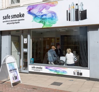 Safe Smoke specialist shop for electronic cigarettes tobacconist, High Street Ipswich, Suffolk,