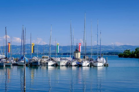 Harbour, Romanshorn on Lake Constance, Canton Thurgau, Switzerland, Europe
