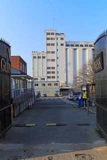 Entrance gateway from Thomas Street to part Guinness Brewery, St. James' Gate, Dublin, Ireland,