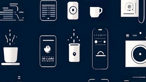 Abstract illustration wallpaper symbolizing the essence of mobile working, AI generated