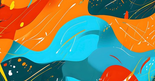 Vibrant patchwork of abstract shapes with pencil texture details, perfect for a variety of creative