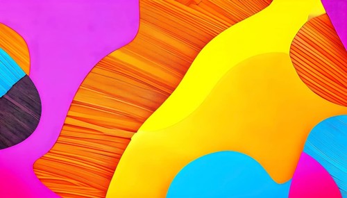 Vibrant patchwork of abstract shapes with pencil texture details, perfect for a variety of creative