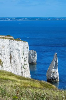 White Cliffs of Old Harry Rocks Jurassic Coast, Dorset Coast, Poole, England, United Kingdom,
