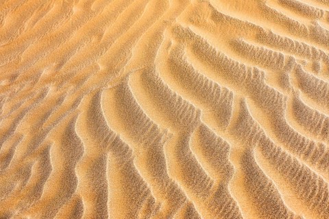 Wind-sculpted sand structure in the Rub al Khali desert, Dhofar province, Arabian Peninsula,