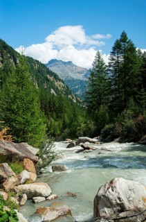 Laggina River in the Laggintal, Simplon region, Valais, Switzerland, Europe