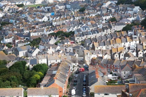 High density housing in Fortuneswell, isle of Portland, Dorset, England, UK