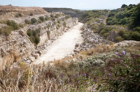 Disused quarry, Isle of Portland, Dorset, England, UK