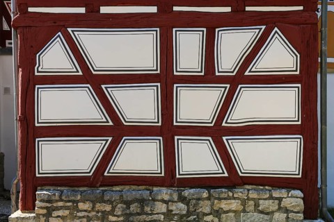 Detail, wall, Schlössle Oberlenningen, Lenningen Castle, former aristocratic residence of the