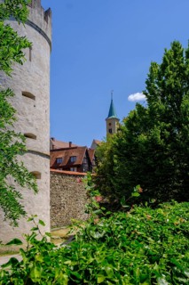 Town wall, with stag burial tower, Ravensburg, Upper Swabia, Baden-Württemberg, Germany, Europe