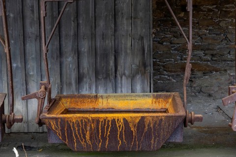 The more than 800-year-old Muldenhütten smelter site. The still existing, historical and