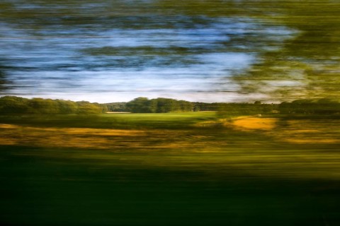 Long exposure from a moving train, Hannoversch Münden, Lower Saxony, Germany, Europe