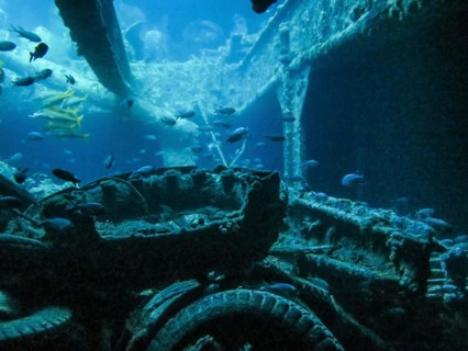 Lower deck, cargo holds, dive site wreck of the Thistlegorm, Red Sea, Egypt, Africa